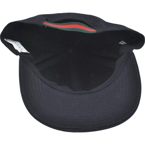 085189AR (S2) Gucci Cap Web Sherry Line Black Canvas - Picture 10 of 14